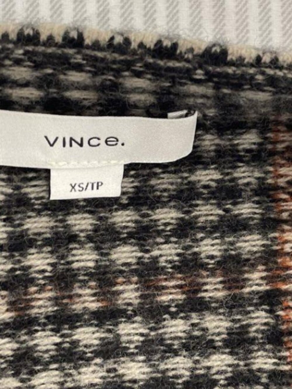 Vince Houndstooth Glen Plaid Cashmere Blend Knit Jacket Cardigan Blazer Size XS - Picture 4 of 6
